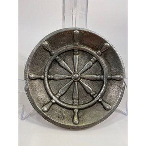 Silver Metal Ship's Wheel Helm Dish/Trinket Dish